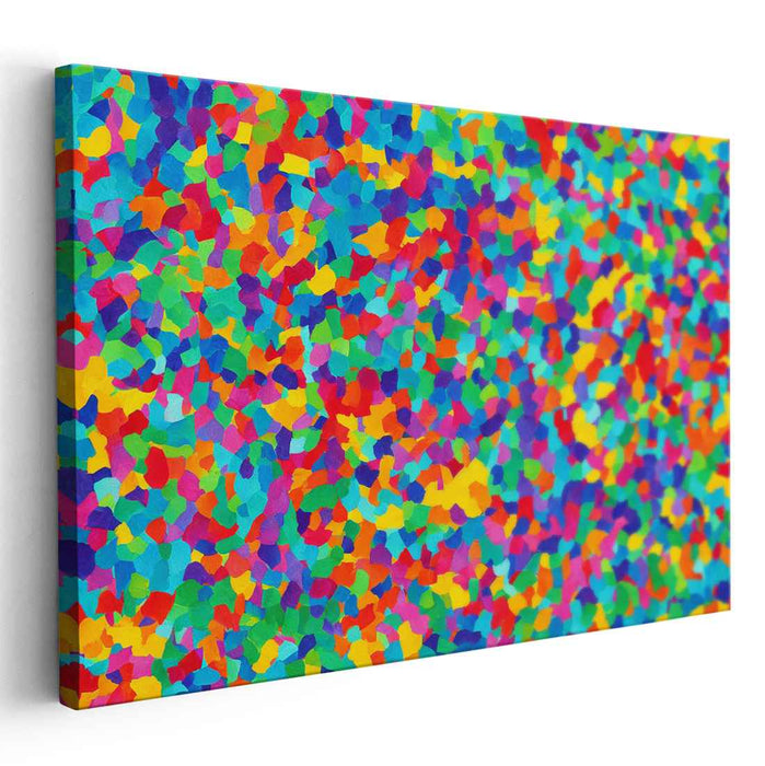 Fragmented Color Symphony: Abstract Mosaic Canvas Art Print