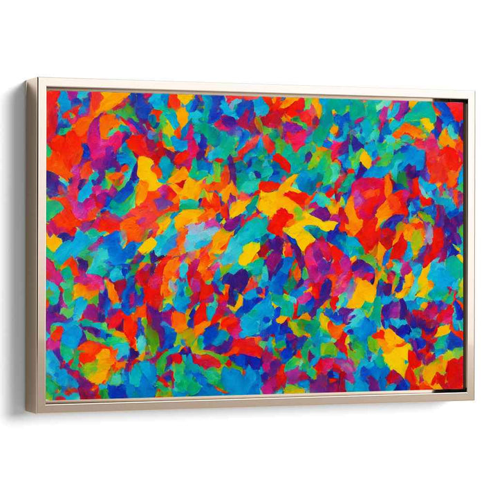 Chromatic Chaos Blast: Abstract Expressionist Color Explosion Canvas Art Print