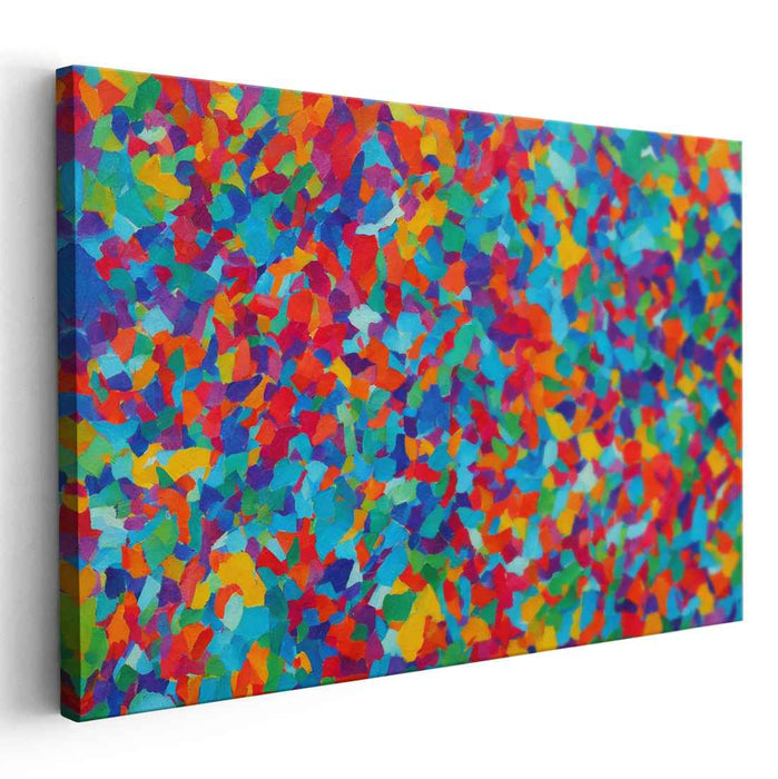 Chromatic Fragments Dance: Abstract Mosaic of Hues Canvas Art