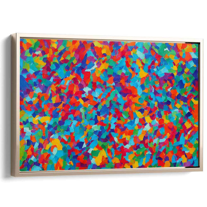Chromatic Fragments Dance: Abstract Mosaic of Hues Canvas Art
