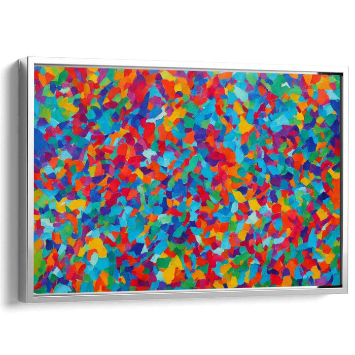 Chromatic Fragments Dance: Abstract Mosaic of Hues Canvas Art