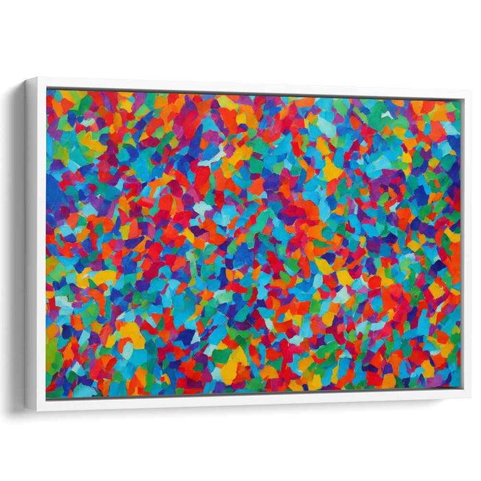Chromatic Fragments Dance: Abstract Mosaic of Hues Canvas Art