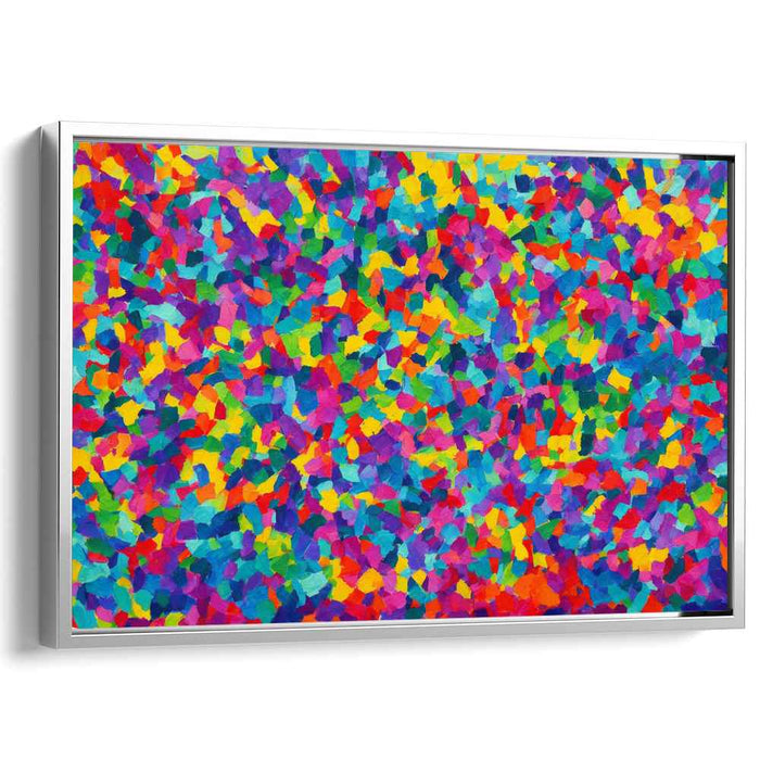 Colorful Chaos Collide: Abstract Expressionist Mosaic Canvas Art Print