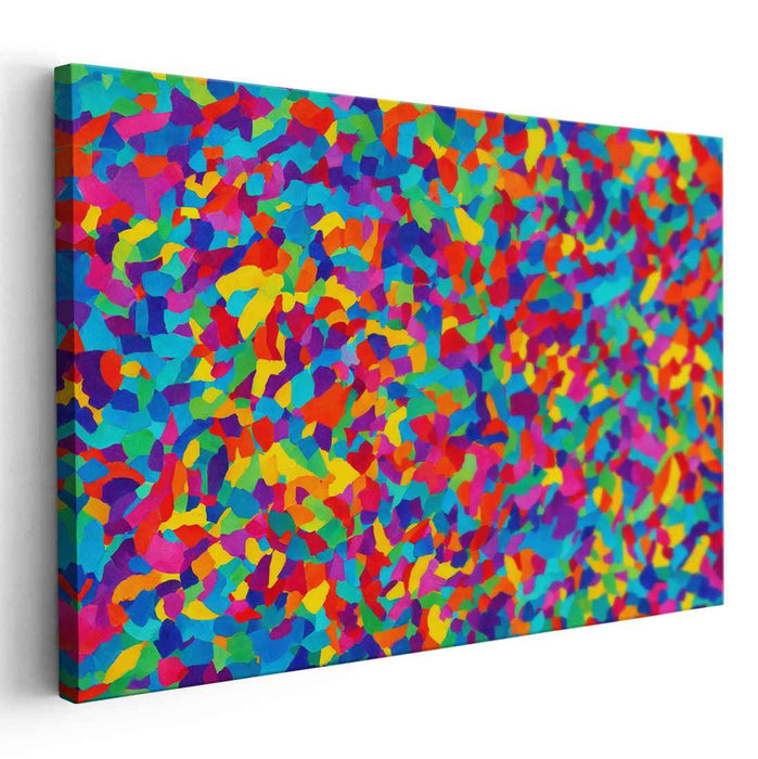 Kaleidoscopic Celebration: Dynamic Abstract Expressionist Canvas Art