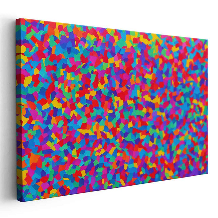 Energetic Polygraphic Composition: Vibrant Geometric Abstract Canvas Art