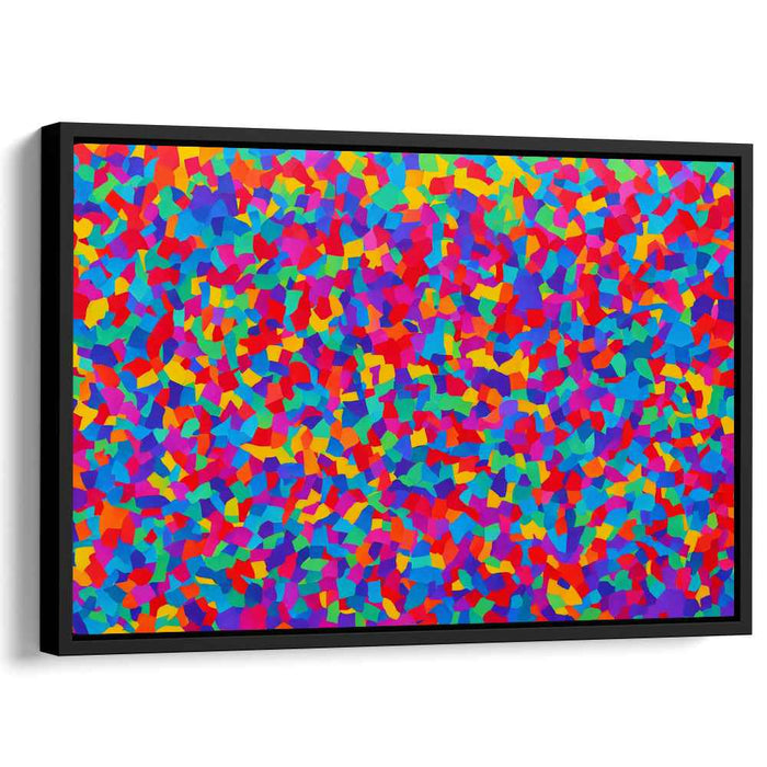 Energetic Polygraphic Composition: Vibrant Geometric Abstract Canvas Art