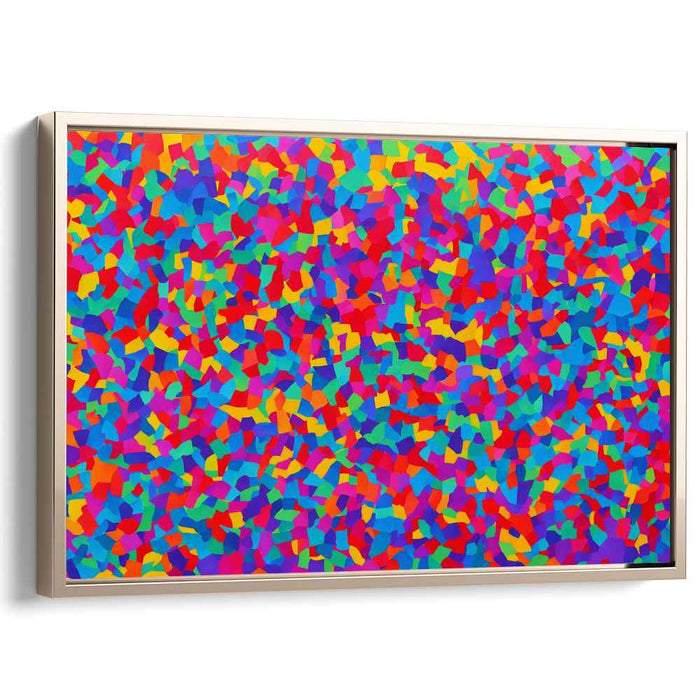 Energetic Polygraphic Composition: Vibrant Geometric Abstract Canvas Art