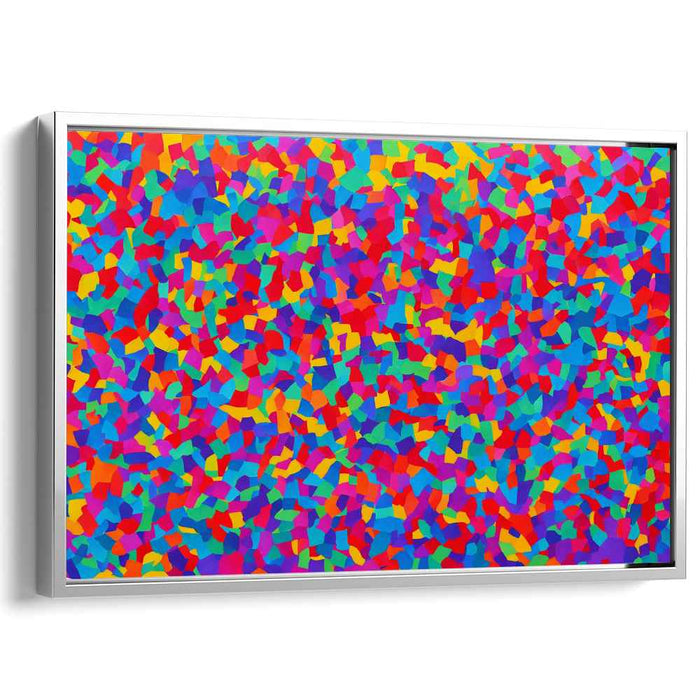 Energetic Polygraphic Composition: Vibrant Geometric Abstract Canvas Art