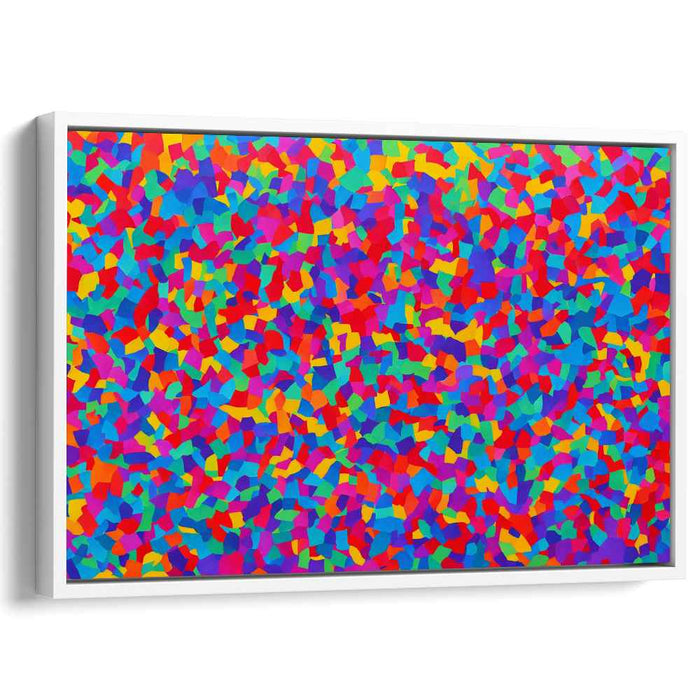 Energetic Polygraphic Composition: Vibrant Geometric Abstract Canvas Art