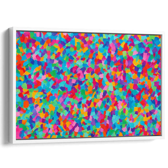 Rainbow Mosaic: Vibrant Abstract Expressionist Canvas Art Print
