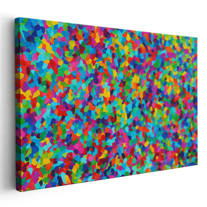 Fragmented Impressions: Abstract Expressionist Mosaic Canvas Art Print