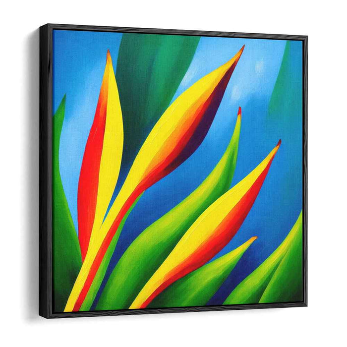 Tropical Exotic Plumage Dance: Vibrant Bird-of-Paradise Canvas Art Print