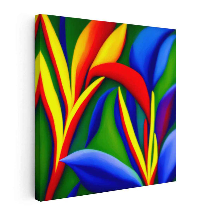 Tropical Vibe: Vibrant Abstract Floral Canvas Art Print