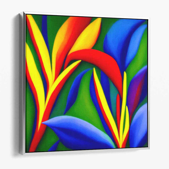 Tropical Vibe: Vibrant Abstract Floral Canvas Art Print