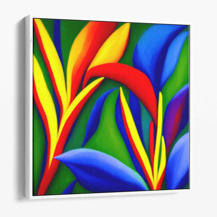 Tropical Vibe: Vibrant Abstract Floral Canvas Art Print