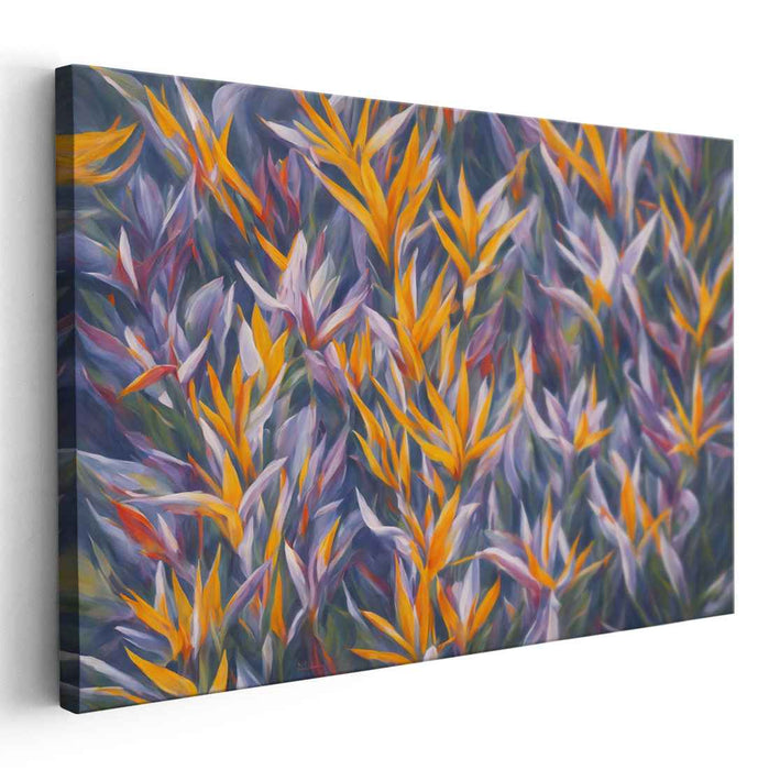 Fruitful Jungle Symphony: Vibrant Tropical Garden Canvas Art Print
