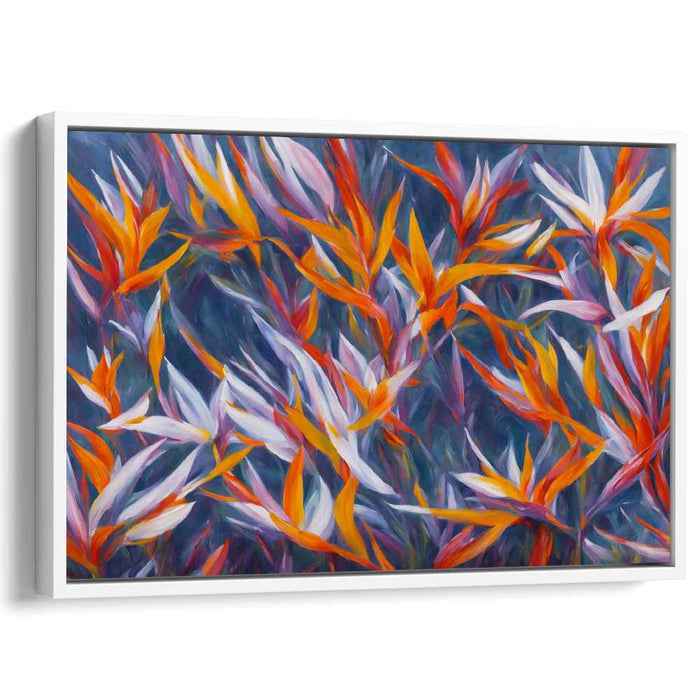 Fluttering Petal Plumage: Vibrant Bird-of-Paradise Floral Canvas Art Print