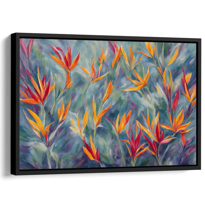 Jungle Mosaic: Lush Heliconia Paradise Canvas Art