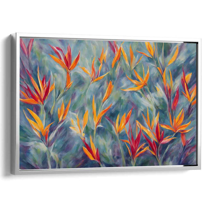 Jungle Mosaic: Lush Heliconia Paradise Canvas Art