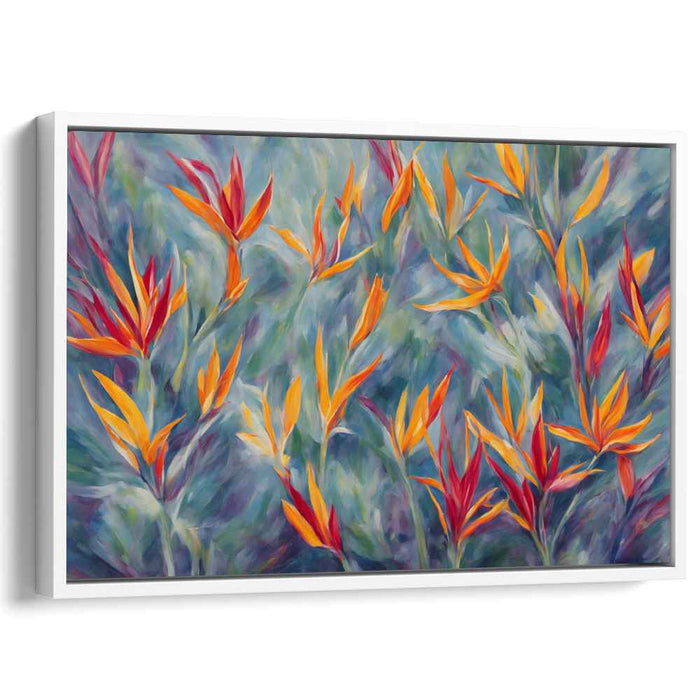 Jungle Mosaic: Lush Heliconia Paradise Canvas Art