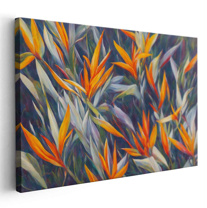 Exotic Blooms: Vibrant Bird of Paradise Floral Canvas Art