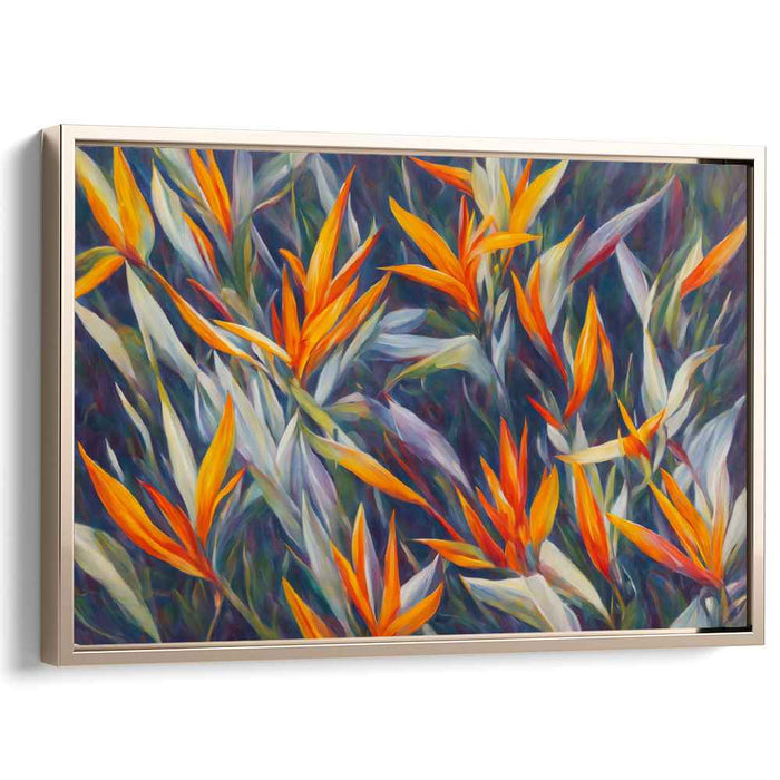 Exotic Blooms: Vibrant Bird of Paradise Floral Canvas Art