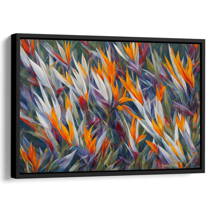 Floral Flamenco: Lively Dance of Bird of Paradise Flowers Canvas Art