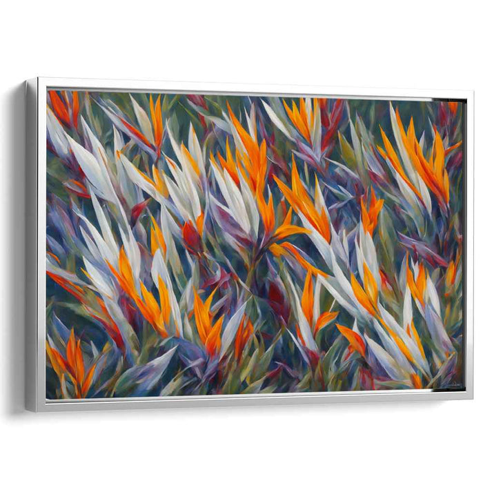 Floral Flamenco: Lively Dance of Bird of Paradise Flowers Canvas Art