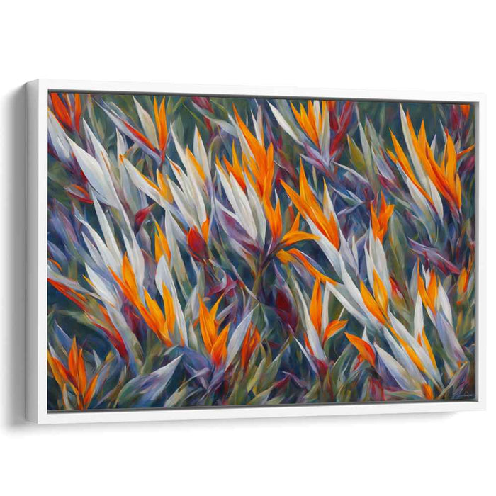 Floral Flamenco: Lively Dance of Bird of Paradise Flowers Canvas Art