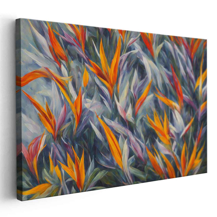 Avian Impression: Impressionist Bird-of-Paradise Canvas Art Print