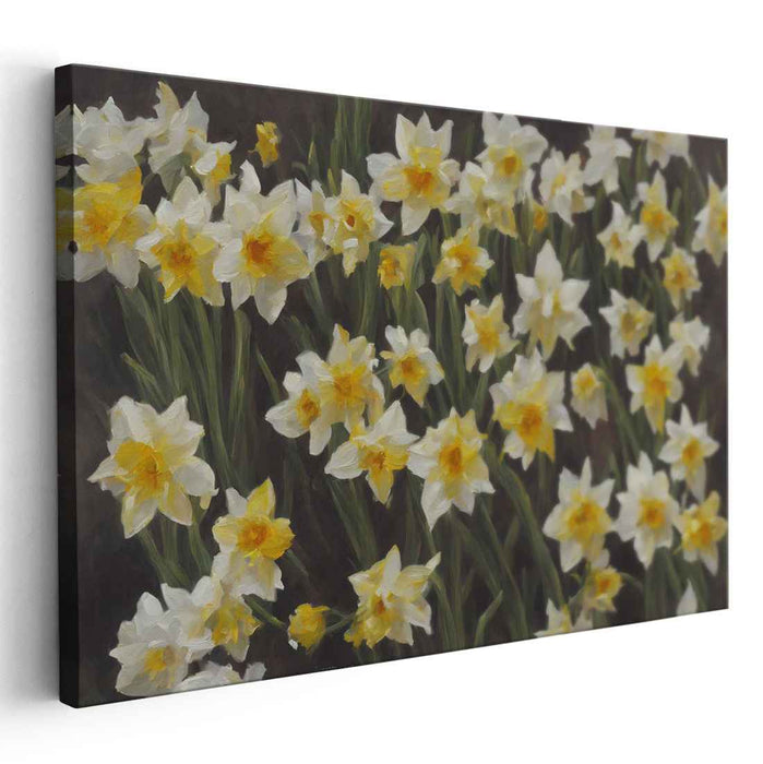 Daffodil Dance: Realistic Daffodil Bloom Canvas Art Print