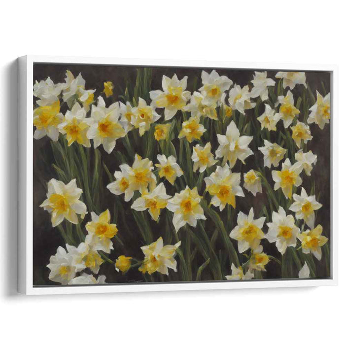 Daffodil Dance: Realistic Daffodil Bloom Canvas Art Print