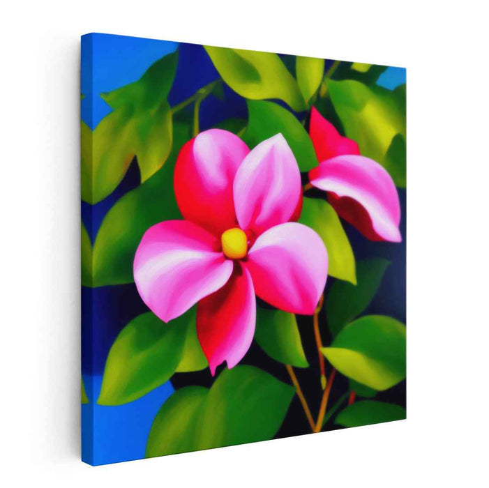 Blossom Burst Radiance: Vibrant Pink Flower Canvas Art Print