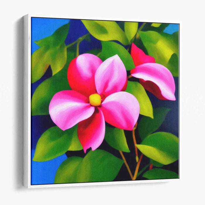 Blossom Burst Radiance: Vibrant Pink Flower Canvas Art Print