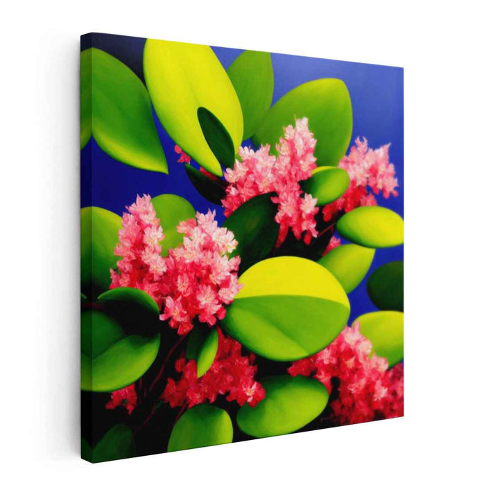 Ethereal Petal Fusion: Realistic Floral Canvas Art with Vibrant Pink Blossoms