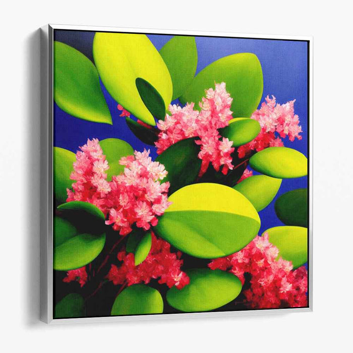 Ethereal Petal Fusion: Realistic Floral Canvas Art with Vibrant Pink Blossoms