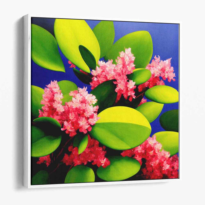 Ethereal Petal Fusion: Realistic Floral Canvas Art with Vibrant Pink Blossoms