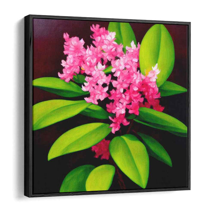 Whispering Petals Dance in Forest: Vibrant Pink Blooms on Green Foliage Canvas Art Print