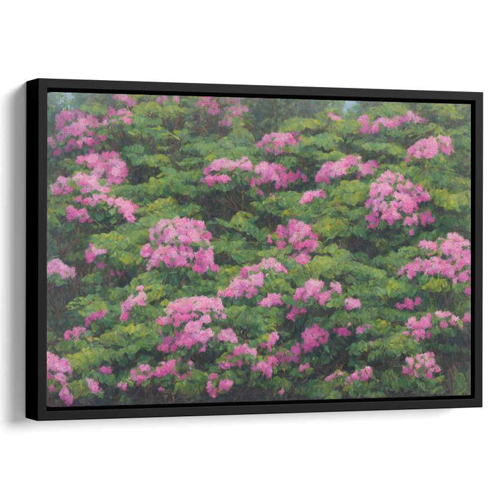 Whispers of Floral Bliss: Lush Pink Hydrangea Garden Canvas Art