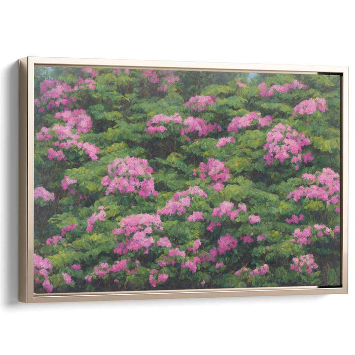 Whispers of Floral Bliss: Lush Pink Hydrangea Garden Canvas Art