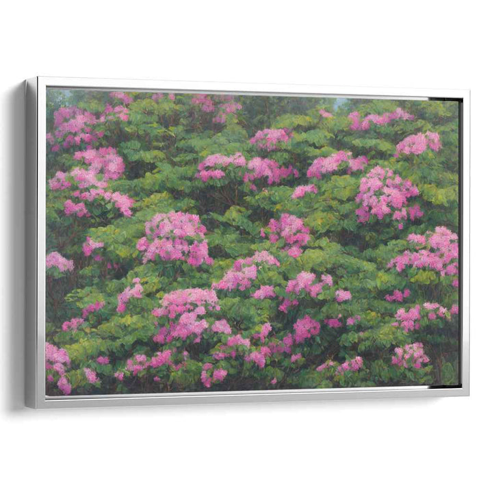 Whispers of Floral Bliss: Lush Pink Hydrangea Garden Canvas Art