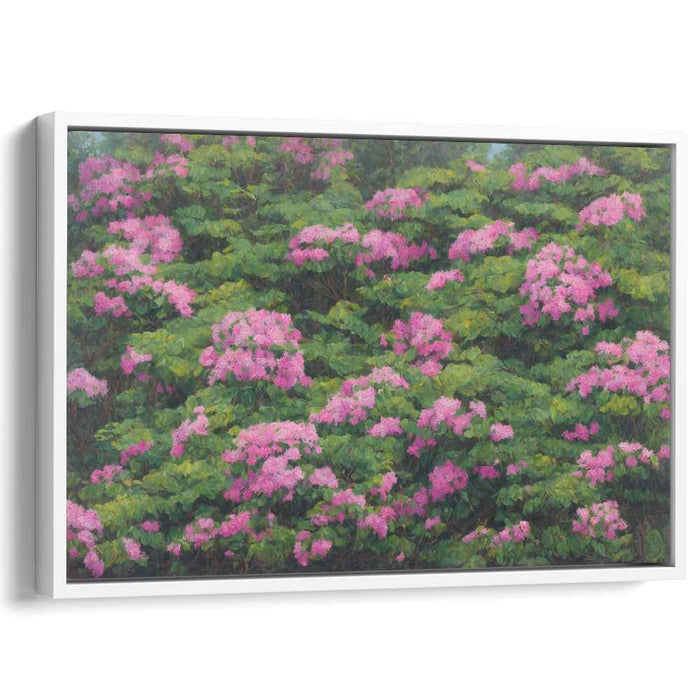 Whispers of Floral Bliss: Lush Pink Hydrangea Garden Canvas Art