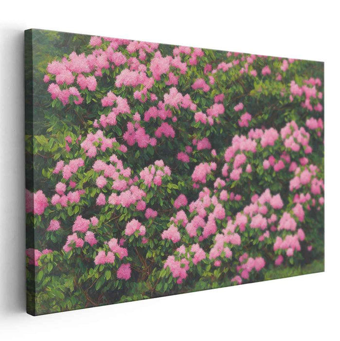 Petals' Secret Song: Realistic Floral Landscape Canvas Art Print