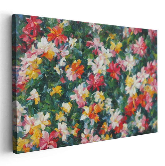 Floral Harmony Melody: Vibrant Impressionist Floral Canvas Art Print