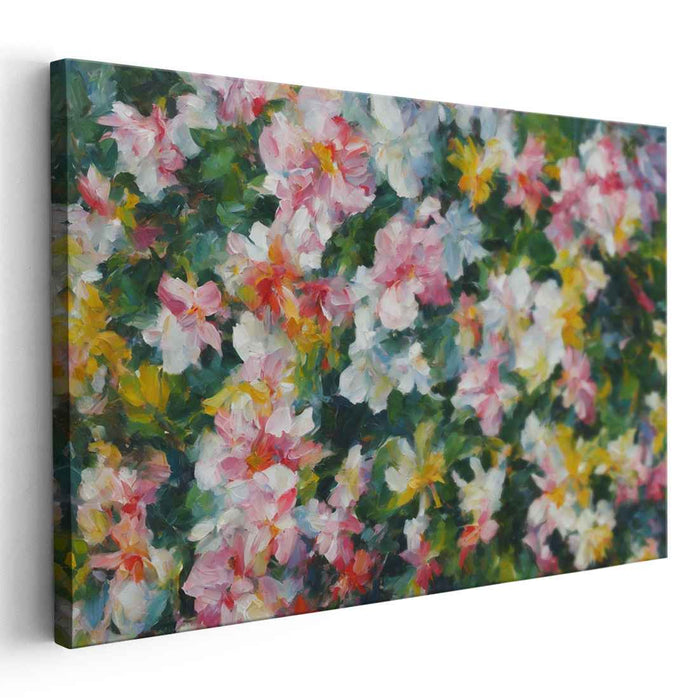 Impressionist Garden Delight: Lush Floral Canvas Art Print