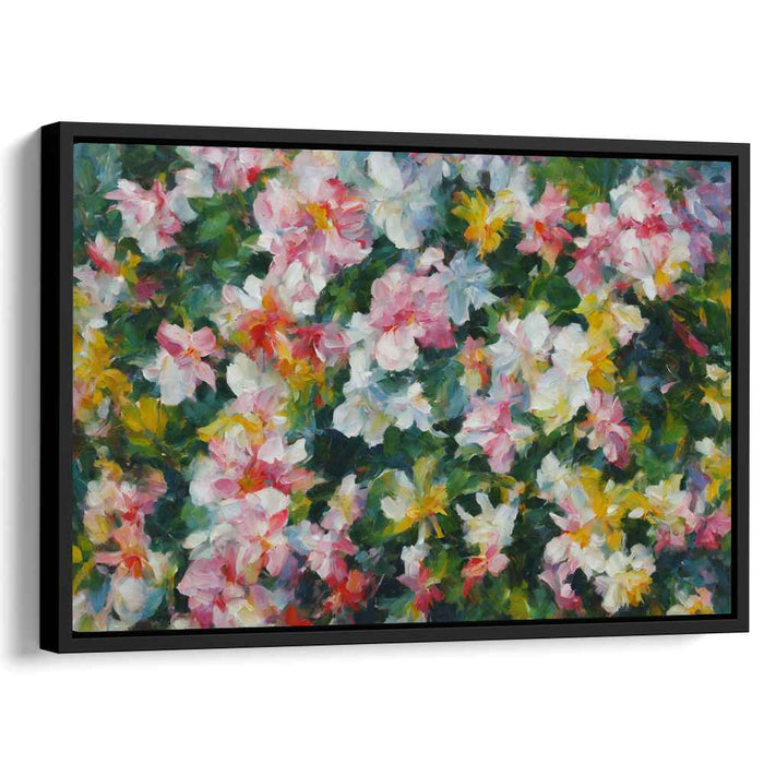 Impressionist Garden Delight: Lush Floral Canvas Art Print