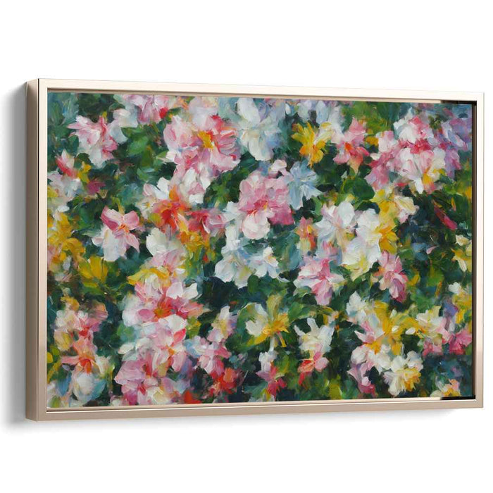 Impressionist Garden Delight: Lush Floral Canvas Art Print