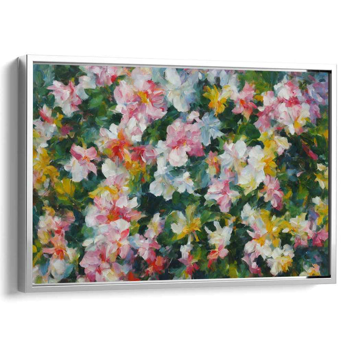 Impressionist Garden Delight: Lush Floral Canvas Art Print