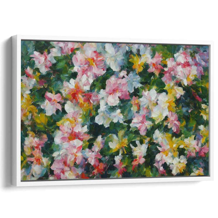 Impressionist Garden Delight: Lush Floral Canvas Art Print
