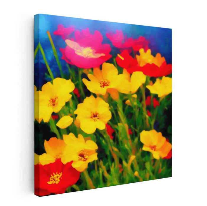 Petals Of Color: Vibrant Floral Canvas Art Print